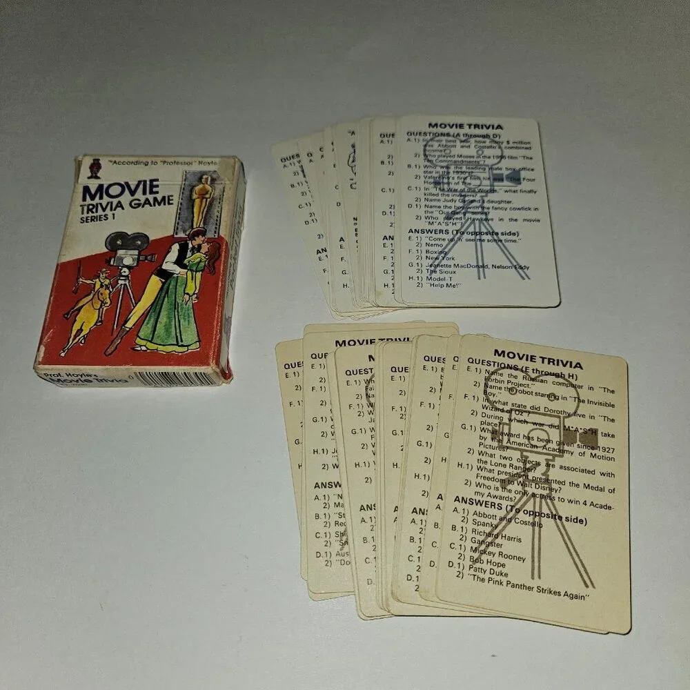 6 Trivia Cards Lot On Go Movies Music TV Baby Boom Trivial Pursuit Travel Games